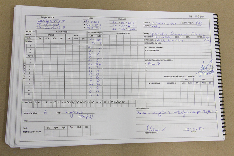 Requisição de transfusão