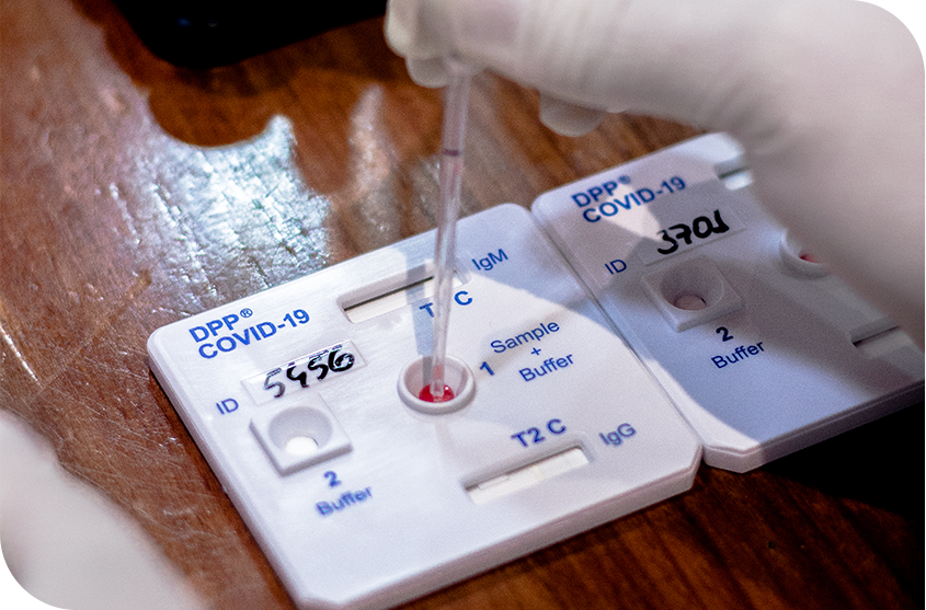 Kit para teste rápido de covid-19.